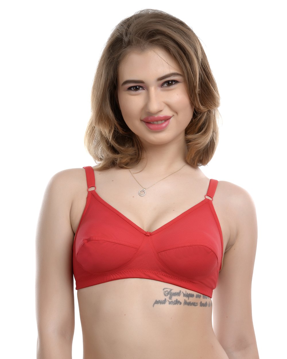 Women’s Red Comfort Fit Bra Image