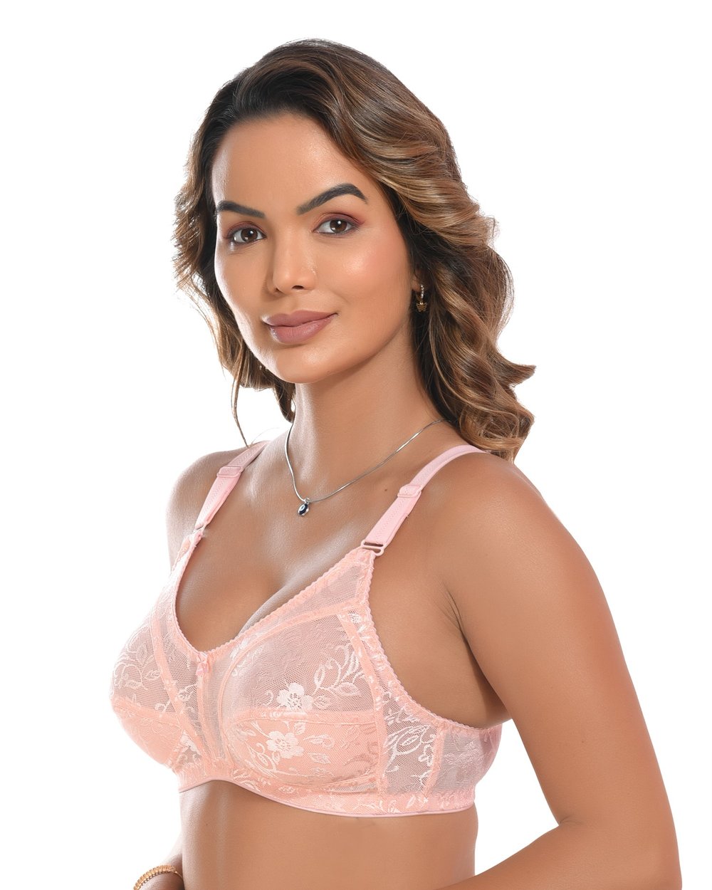 Women’s Peach Floral Lace Image
